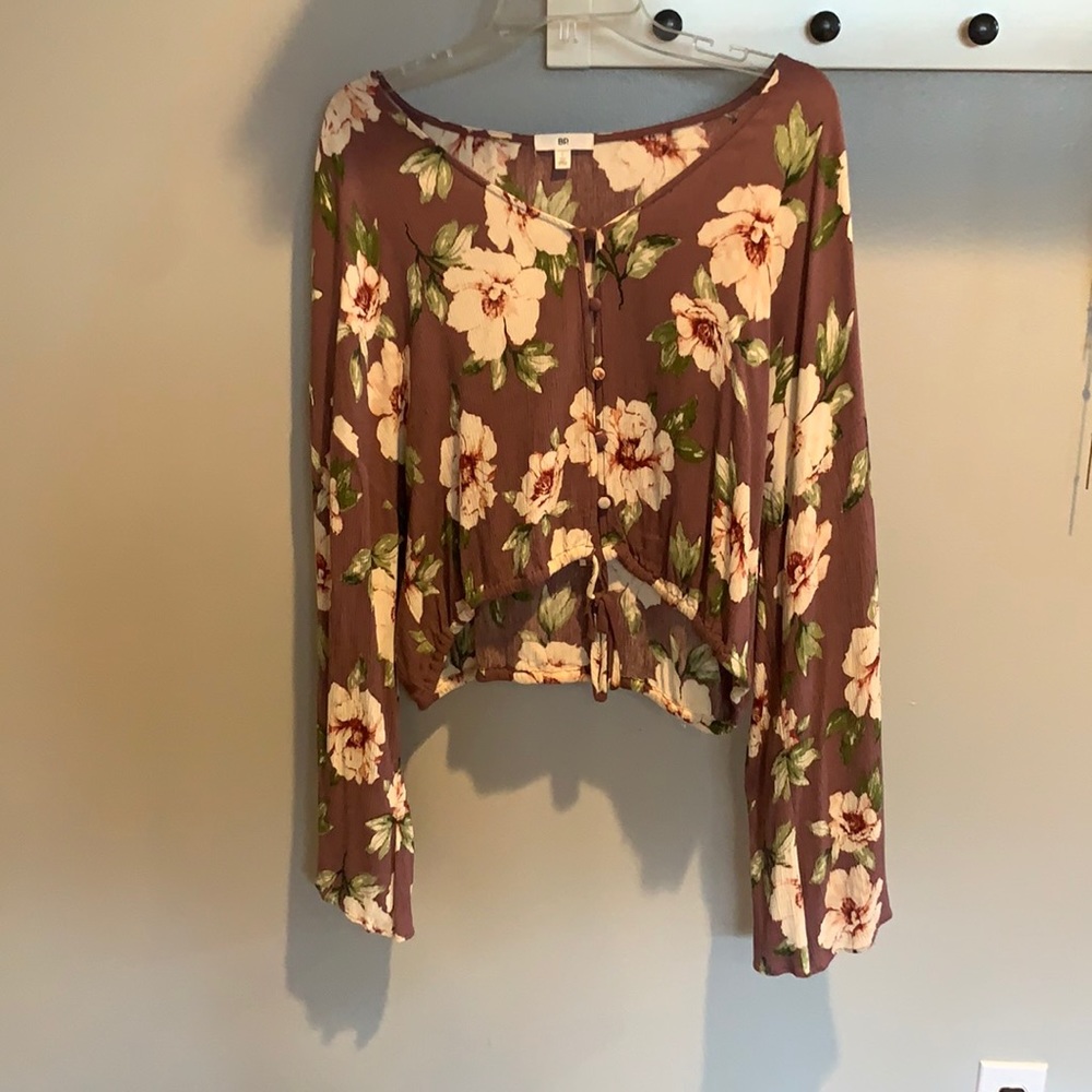 Long sleeve floral pattern dress shirt